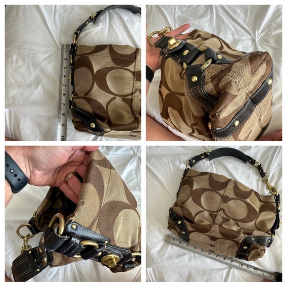 COACH Vintage Hobo Bag Brown Jacquard Signature Monogram Print E0726-10619 - Picture 15 of 16